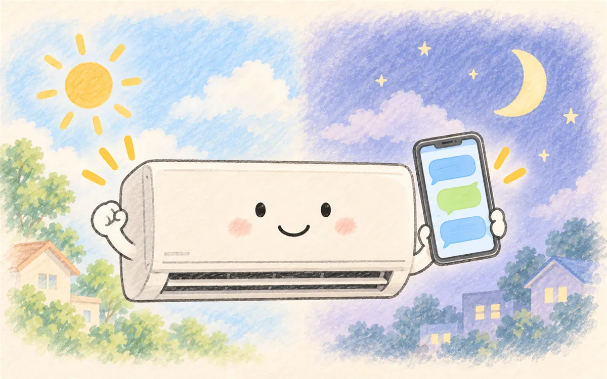 昼も夜も働くAI受付係のイラスト